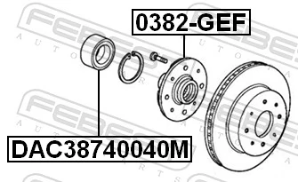 0382GEF Febest Маточина (передня)