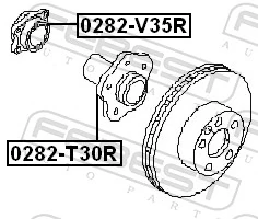 0282V35R Febest Підшипник ступиці задньої