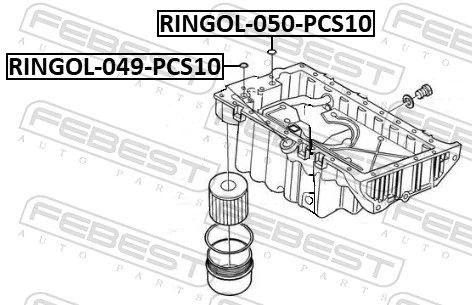 RINGOL050PCS10 Febest Сальник колінчастого валу