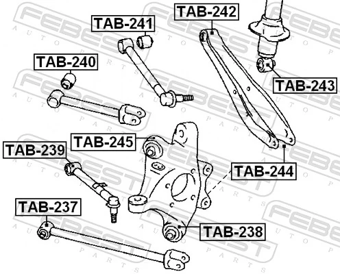 TAB244 Febest Сайлентблок задньої підвіски