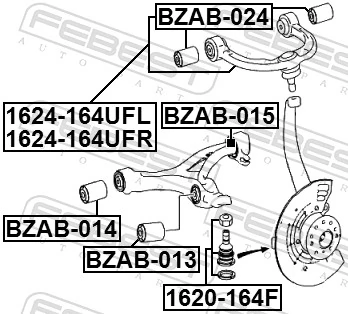 BZAB015 Febest Сайлентблок переднього нижнього важеля