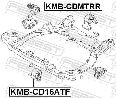 KMBCD16ATF Febest Сайлентблок кронштейна передньої подушки двигуна
