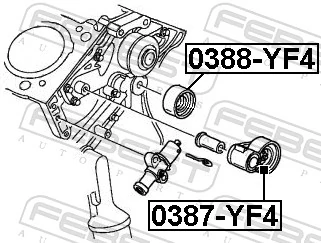 0387YF4 Febest Ролик натягувач