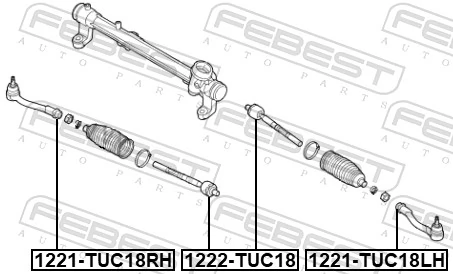 1221TUC18LH Febest Зовнішній наконечник рульової тяги