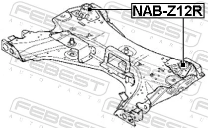 NABZ12R Febest Подушка передньої балки