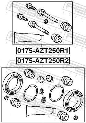 0175AZT250R2 Febest Ремкомплект заднього гальмівного супорта
