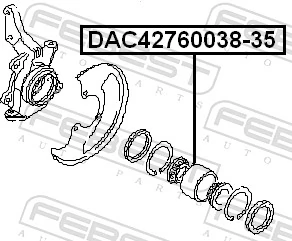 DAC4276003835 Febest Підшипник маточини передньої