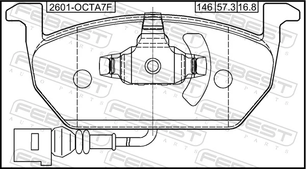 2601OCTA7F Febest Передні гальмівні колодки
