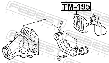 TM195 Febest Сайлентблок (подушка) редуктора заднього моста, задній