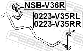 NSBV36R Febest Прокладка стабільзатора заднього