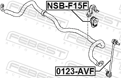 NSBF15F Febest Втулка стабілізатора переднього