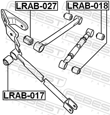 LRAB018 Febest Сайлентблок задньої реактивної тяги