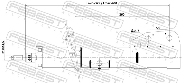 Амортизатор передньої підвіски, лівий Torr DV1226L ціна, від 51.48 USD
