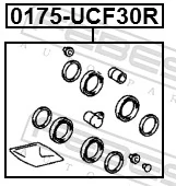 0175UCF30R Febest Ремкомплект заднього гальмівного супорта