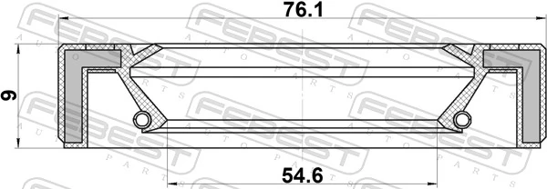 95GAY56760909C Febest Сальник роздавальної коробки, передній, вихідний