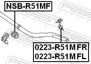 NSBR51MF Febest Втулка стабілізатора переднього