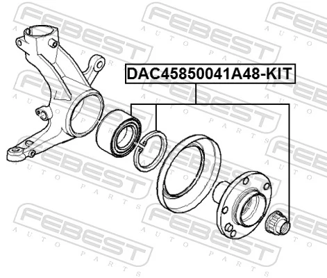 DAC45850041A48KIT Febest Підшипник маточини передньої/задньої
