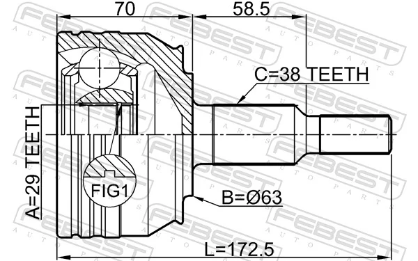 2310T5WD Febest Граната зовнішня