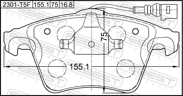 2301T5F Febest Передні гальмівні колодки
