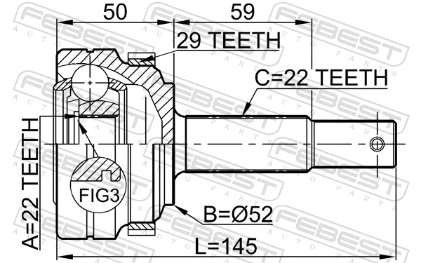 ШРУС зовнішній передній OP001A Driveshaft