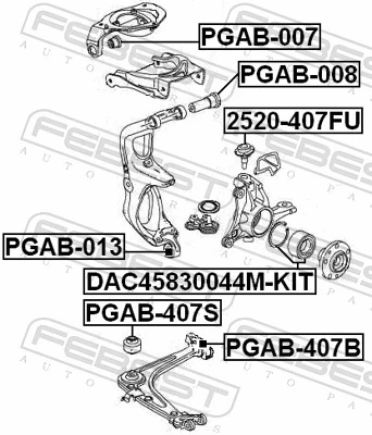 PGAB013 Febest Сайлентблок переднього нижнього важеля