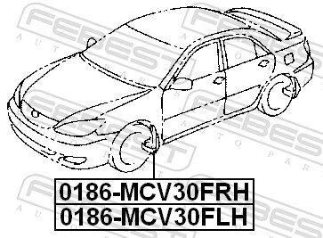 0186MCV30FLH Febest Бризговики крила