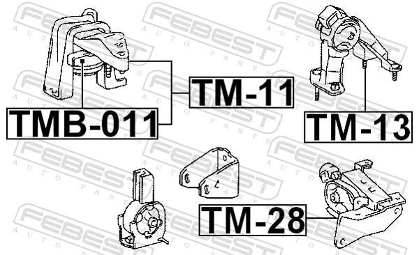 TM11 Febest Права подушка мотора