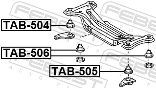 TAB504 Febest Сайлентблок балки моста