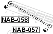 NAB058 Febest Сайлентблок тяги поперечної, задньої підвіски