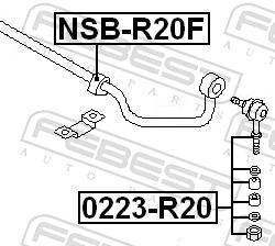 0223R20 Febest Тяга переднього стабілізатора