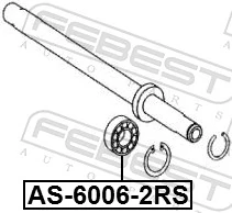 AS60062RS Febest Підвісний підшипник передньої піввісі