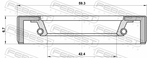 95FBY44590707R Febest Сальник АКПП/КПП, вхідного/первинного вала