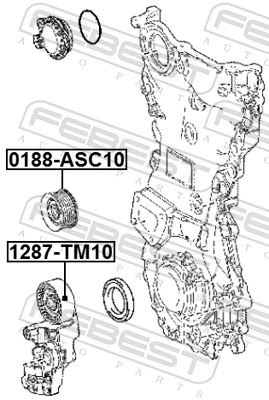 0188ASC10 Febest Ролик приводного ременя, паразитний