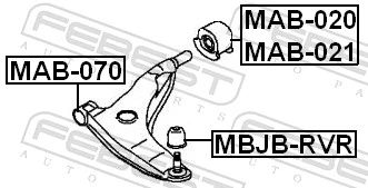 MAB020 Febest Сайлентблок переднього нижнього важеля