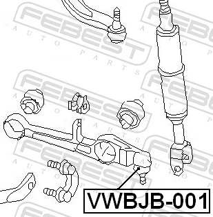 VWBJB001 Febest Пильник опори кульової нижній