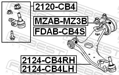 FDABCB4S Febest Сайлентблок переднього нижнього важеля