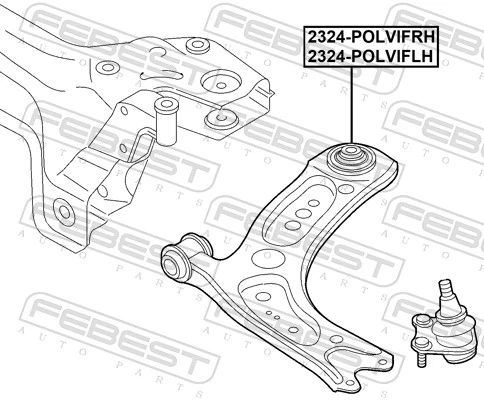 Важіль передньої підвіски нижній, правий 43333 Lemforder