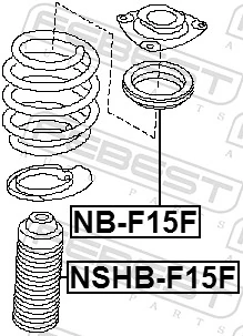 NSHBF15F Febest Відбійник + пильовик амортизатора переднього