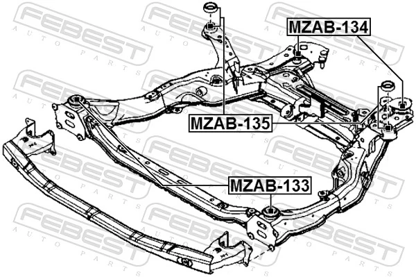 MZAB133 Febest Подушка передньої балки