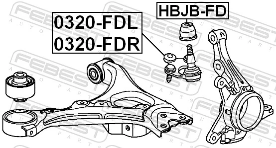 HBJBFD Febest Пильник опори кульової нижній