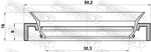 95HAY32500916R Febest Сальник півосі заднього моста