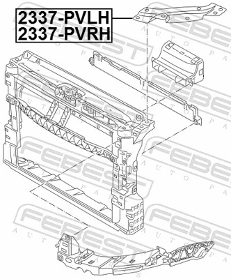 2337PVLH Febest Кронштейн супорта радіатора, верхній