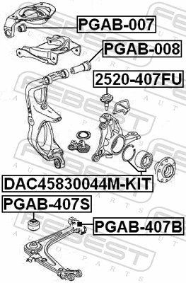 PGAB407B Febest Сайлентблок переднього нижнього важеля