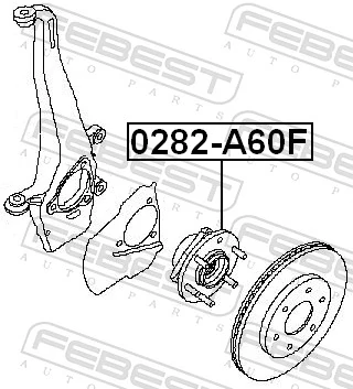 0282A60F Febest Маточина (передня)