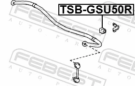 TSBGSU50R Febest Втулка стабілізатора заднього