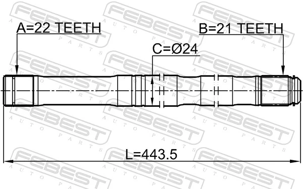 0212K12LH Febest Промвал
