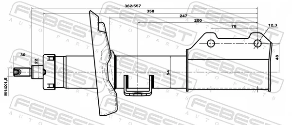 Амортизатор передній, правий MGA5906 Maxgear
