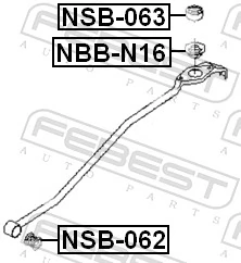 NSB063 Febest Втулка куліси КПП