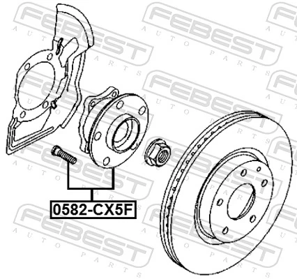 0582CX5F Febest Маточина (передня)