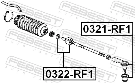 0321RF1 Febest Зовнішній наконечник рульової тяги